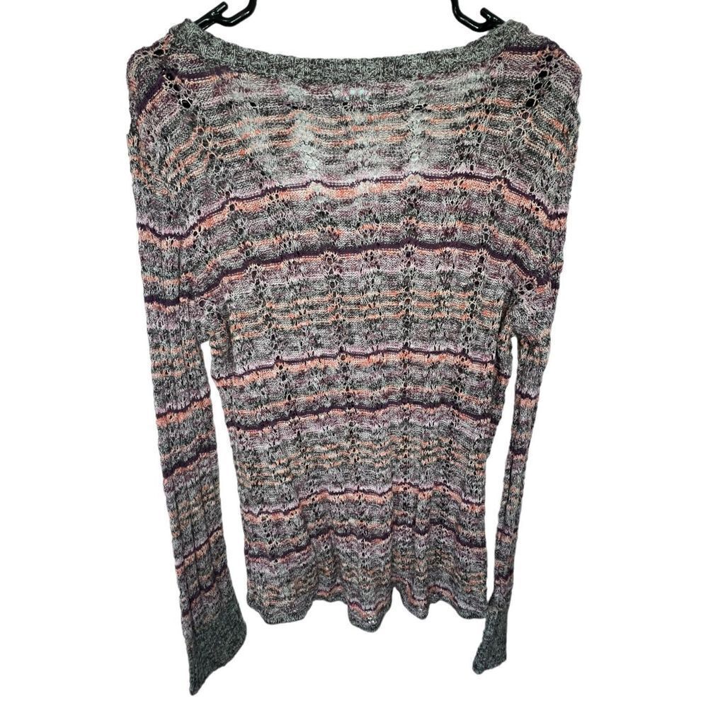 Maurice’s Boho Style Striped Open Knit Sweater - Picture 3 of 4